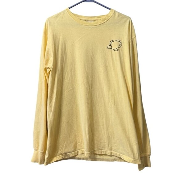 Shelly Cove Save the Turtles Yellow Long Sleeve Shirt Size Medium Comfort Wash - Picture 1 of 11